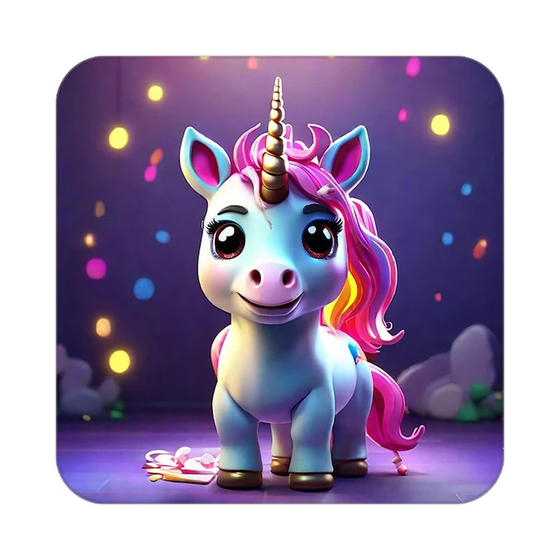 زیر لیوانی کاکتی طرح اسب تک شاخ و یونیکورن مدل mp30852