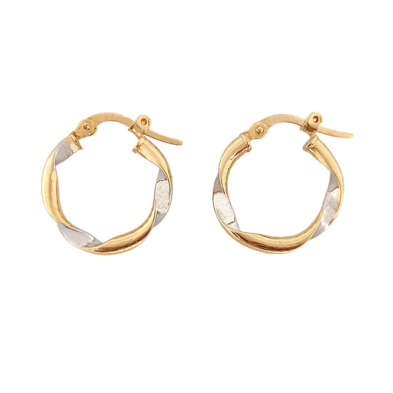 گوشواره حلقه ای طلا 18 عیار زنانه طلا و جواهرسازی افرا مدل چفتی 161159