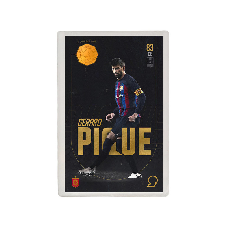طلا گرمی 18 عیار مدوپد مدل Gerard Pique طرح فوتبالی 2025 کد SO10045