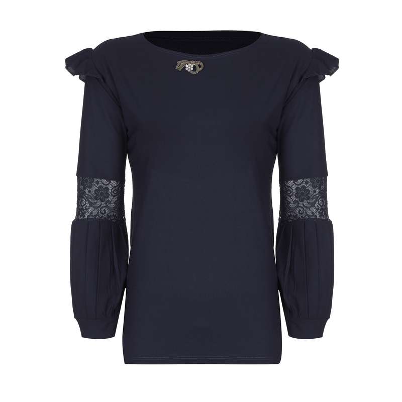 بلوز زنانه مدل آستین چین کد 522 رنگ طوسی