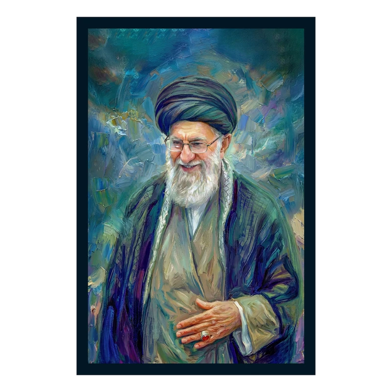 تابلو بکلیت طرح رهبر شهید حضرت آیت الله  سید علی خامنه ای مدل B-S10603 فریم مشکی