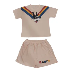 ست تی شرت آستین کوتاه و شلوارک زنانه مدل سگ