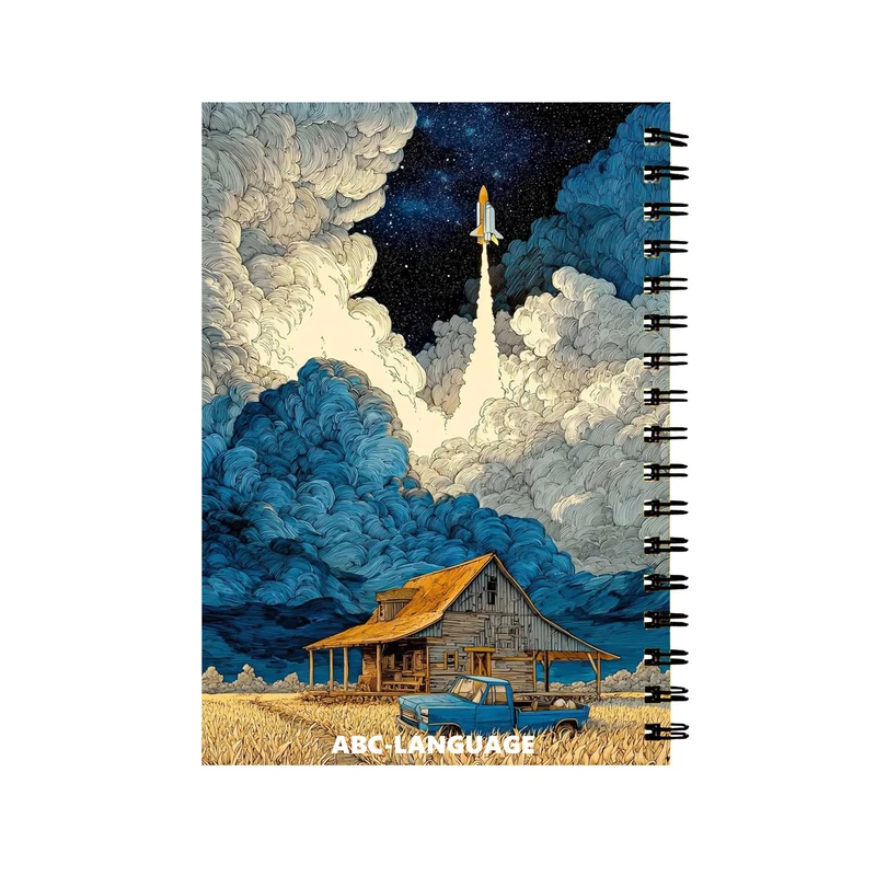 دفتر زبان 60 برگ مدل طبیعت فانتزی کد 524