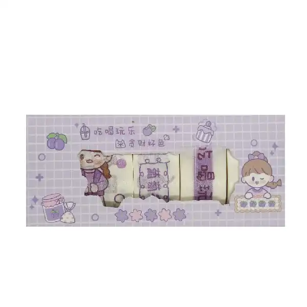 چسب نواری مدل واشی طرح دختر کد 07 عرض 1.5 سانتیمتر بسته 4 عددی