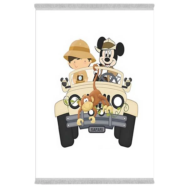 فرش پارچه‌ای دفه مدل فرشینه هازان مخمل طرح فانتزی کد 3253