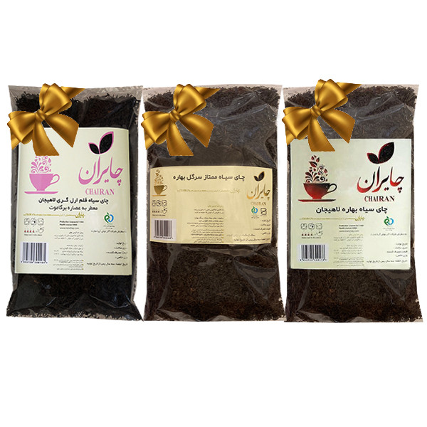 چای ایرانی سیاه سرگل و شکسته کلاسیک و قلم ارل گری چایران - 1200 گرم بسته 3 عددی