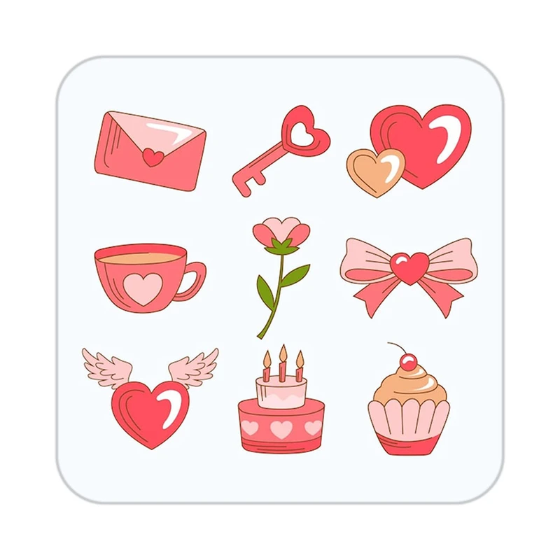 زیر لیوانی کاکتی طرح عاشقانه مدل mp38161