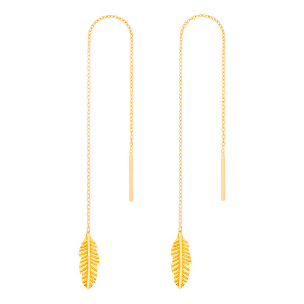 گوشواره بخیه‌ای طلا 18 عیار زنانه وی گالری مدل پر کد ET0006