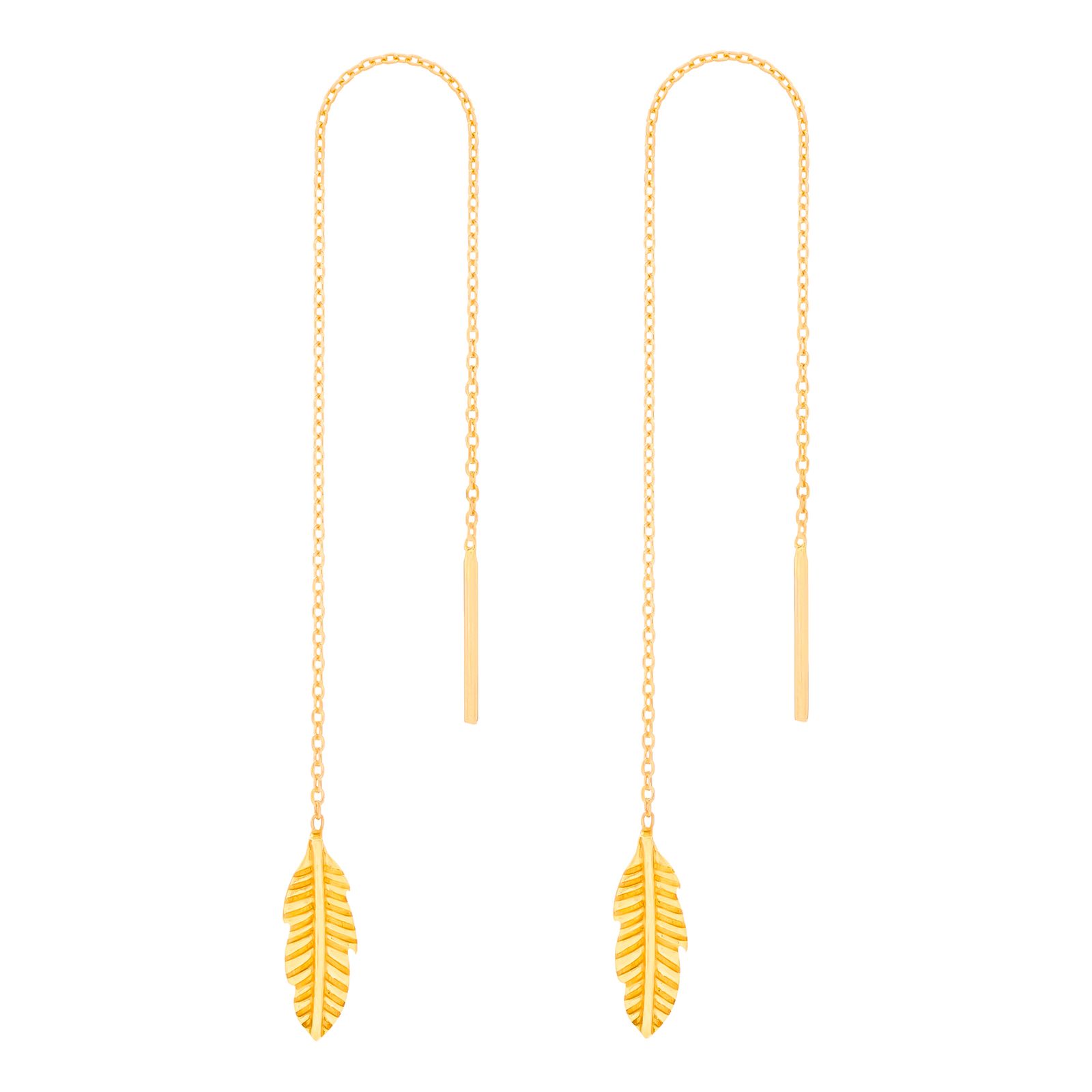 گوشواره بخیه‌ای طلا 18 عیار زنانه وی گالری مدل پر کد ET0006 -  - 1