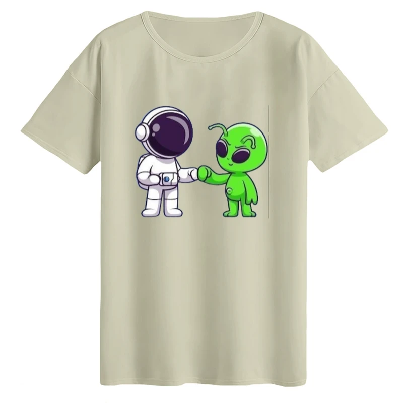 تی‌شرت لانگ آستین کوتاه زنانه مدل فضانورد و آدم فضایی