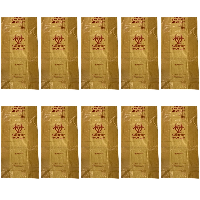 کیسه زباله مدل چاپدار طرح عفونی 60.70 بسته 10 عددی