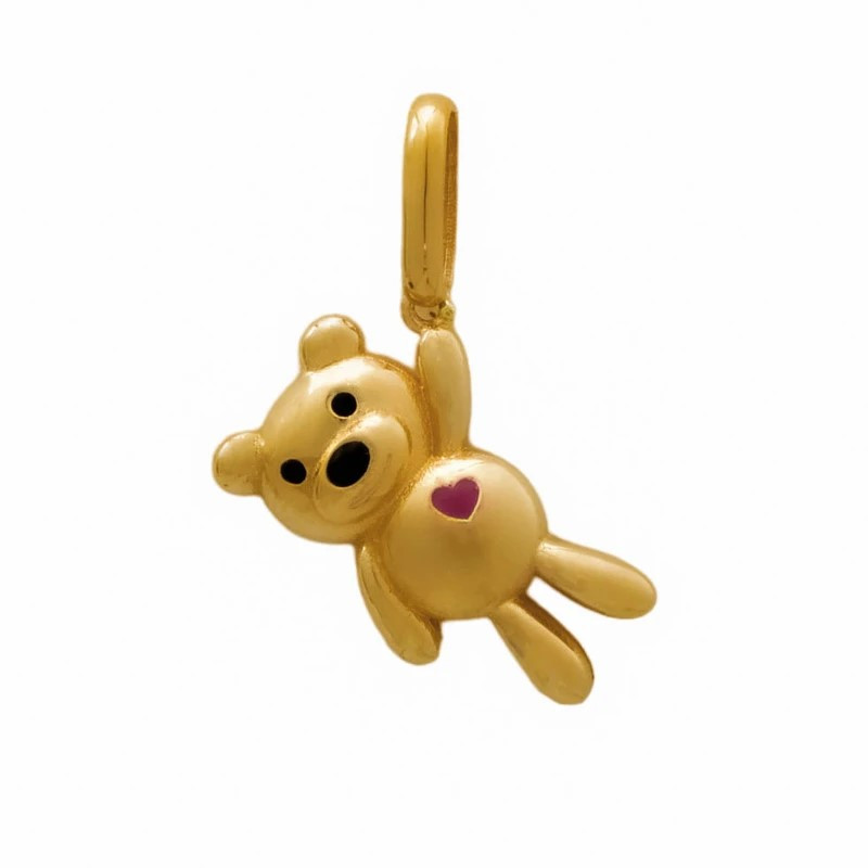 آویز گردنبند طلا 18 عیار زنانه نیکان گلد مدل تدی عاشق