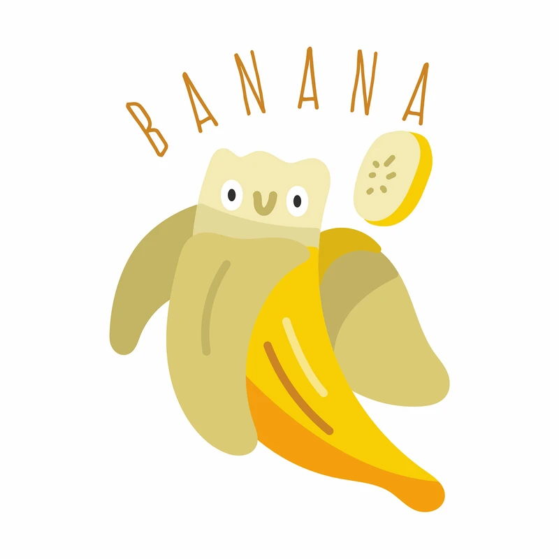 برچسب لباس و پارچه مدل دی تی اف طرح موز کد3