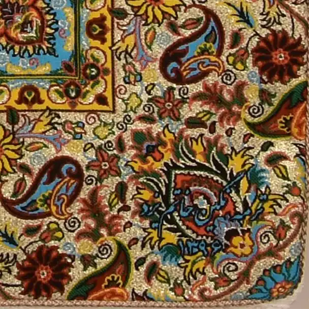 رومیزی ترمه نگین خاتم یزد طرح افشاری کد AB