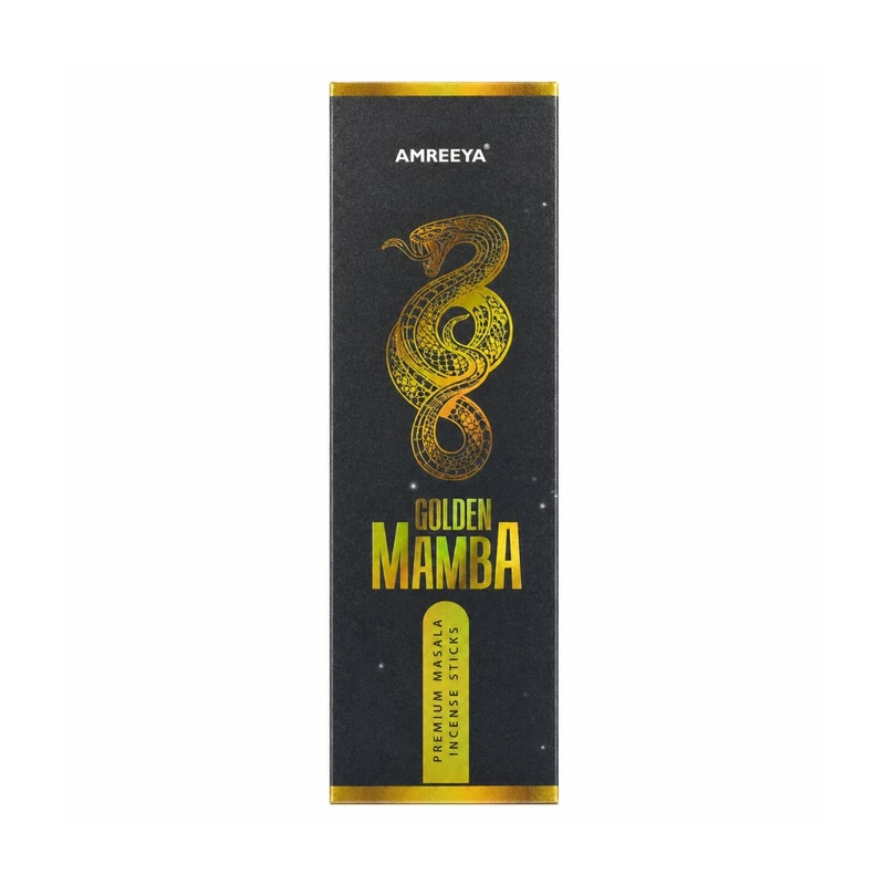عود دست‌ساز آمریا مدل گلدن مامبا Golden Mamba رایحه رزماری بسته 30 عددی