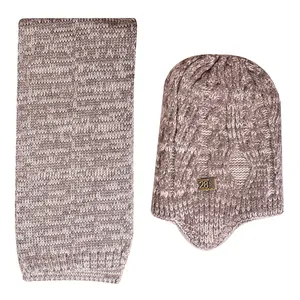 ست کلاه و شال گردن بافتنی بچگانه مدل SF-0021