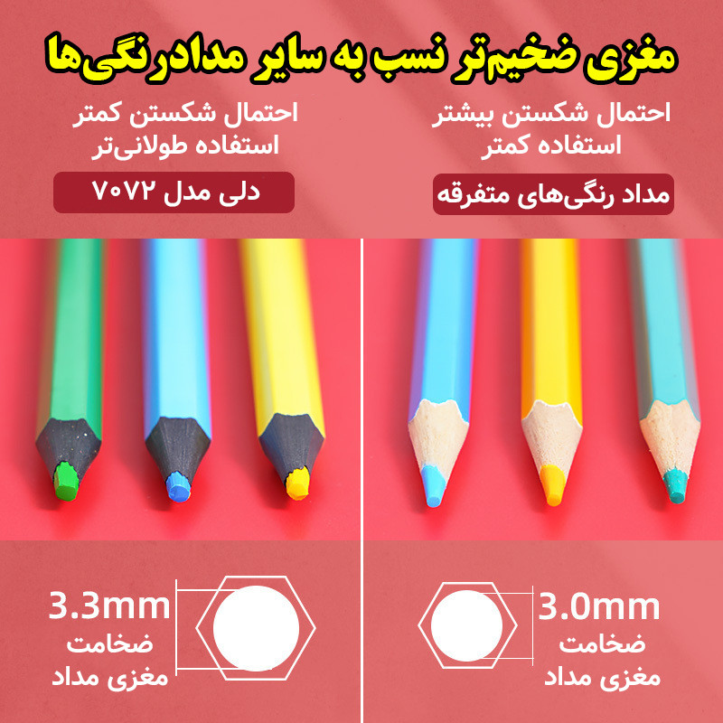 مداد رنگی 36 رنگ دلی مدل باکس دار کد 7072-36