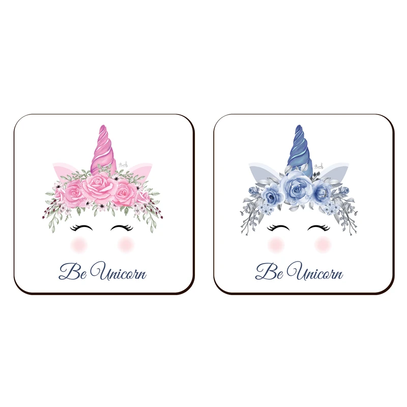 زیر لیوانی لوکسینو مدل یونی کورن کد Unicornis_7 مجموعه 2 عددی