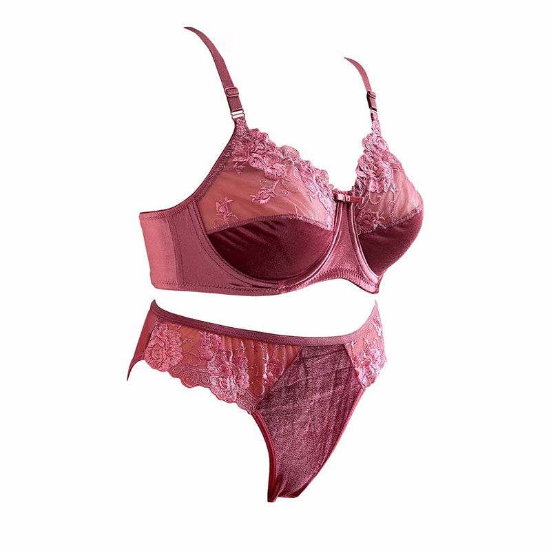 ست شورت و سوتین زنانه نوشه پوش مدل مخمل گیپور کد 81008 -  - 9