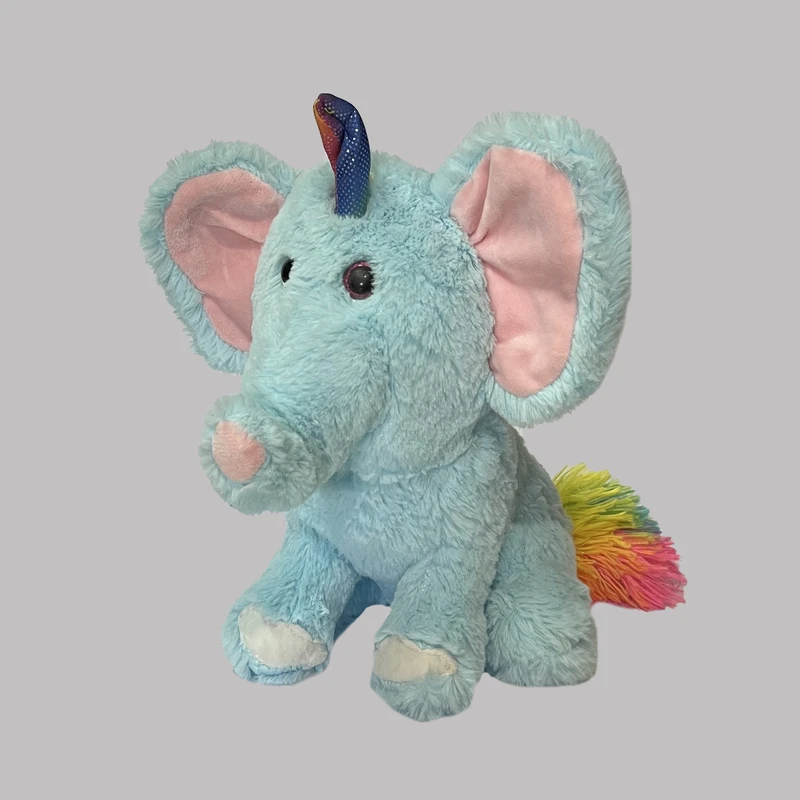 عروسک طرح فیل تک شاخ مدل KellyToys Unicorn Elephant کد SZ11/834 ارتفاع 30 سانتیمتر