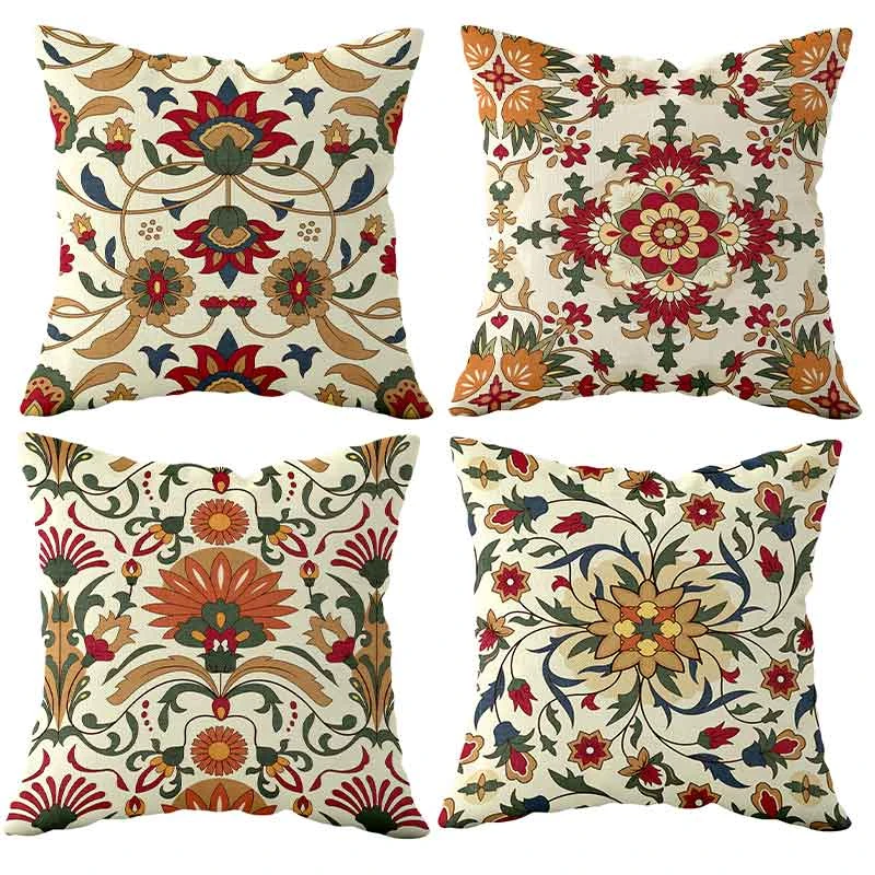 کاور کوسن مدل گلهای وینتیجی 2 کد VIN3K1073-76 مجموعه 4 عددی