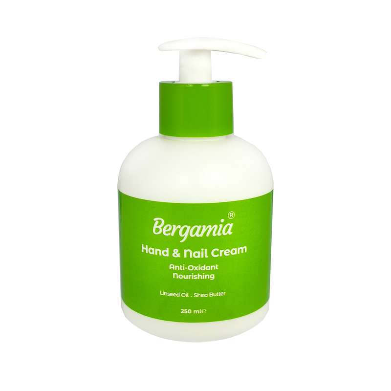 کرم مرطوب کننده دست و ناخن برگامیا مدل روغن کتان حجم 250 میلی لیتر