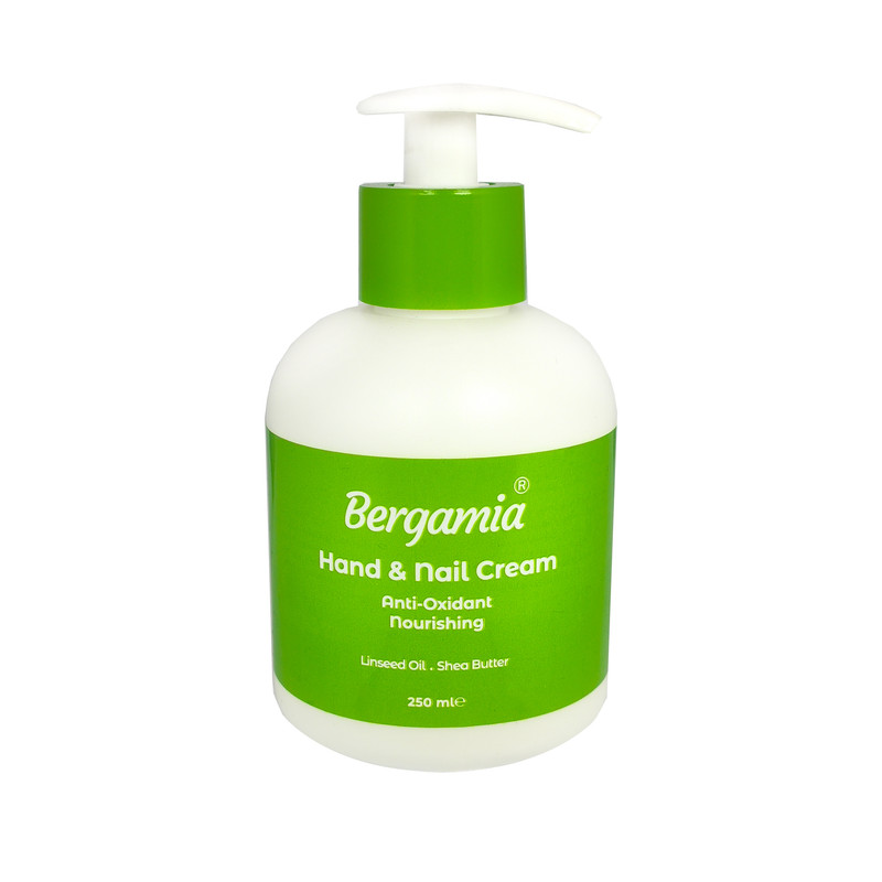 کرم مرطوب کننده دست و ناخن برگامیا مدل روغن کتان حجم 250 میلی لیتر