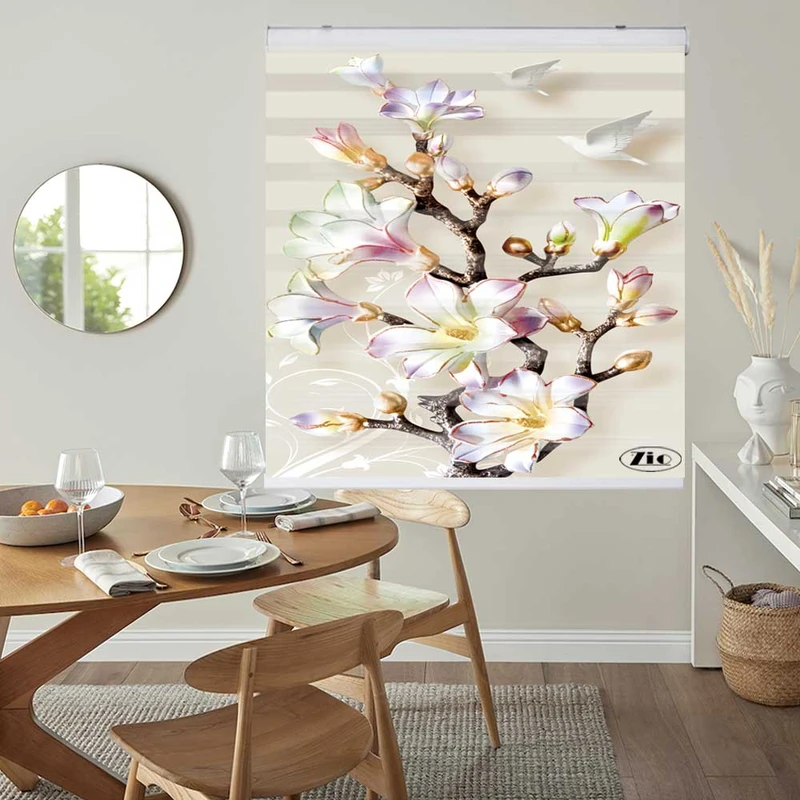 پرده زبرا زیو کد 3D1221 سایز 150x150 سانتی متر