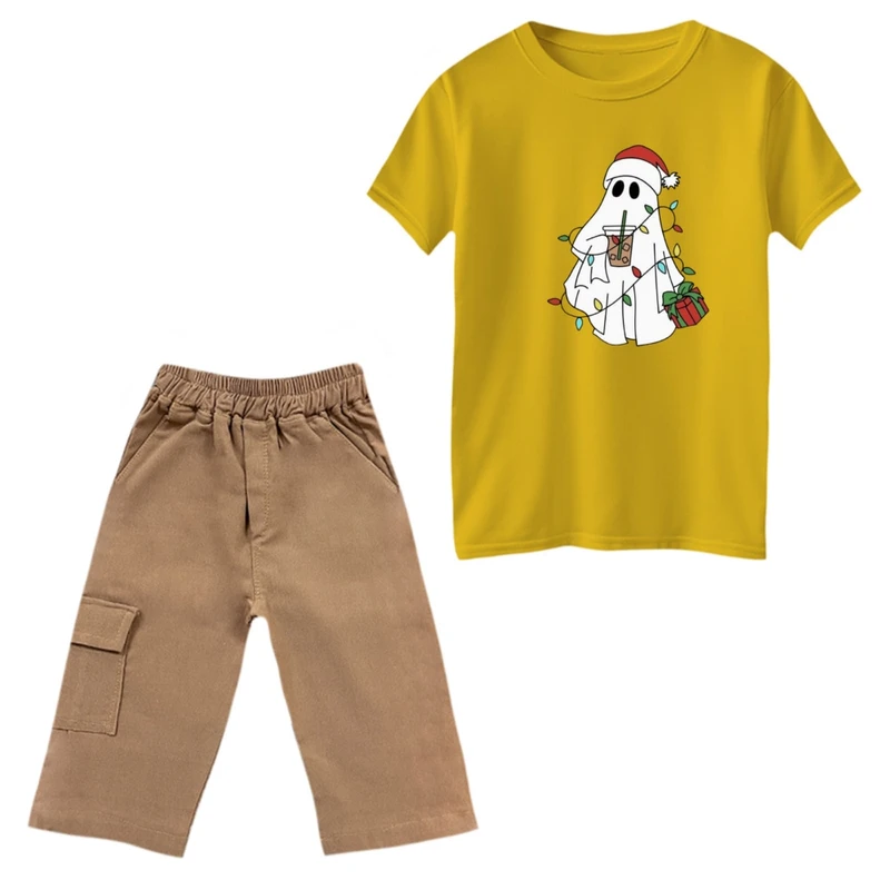 ست تی‌شرت و شلوارک پسرانه مدل روح و ریسه