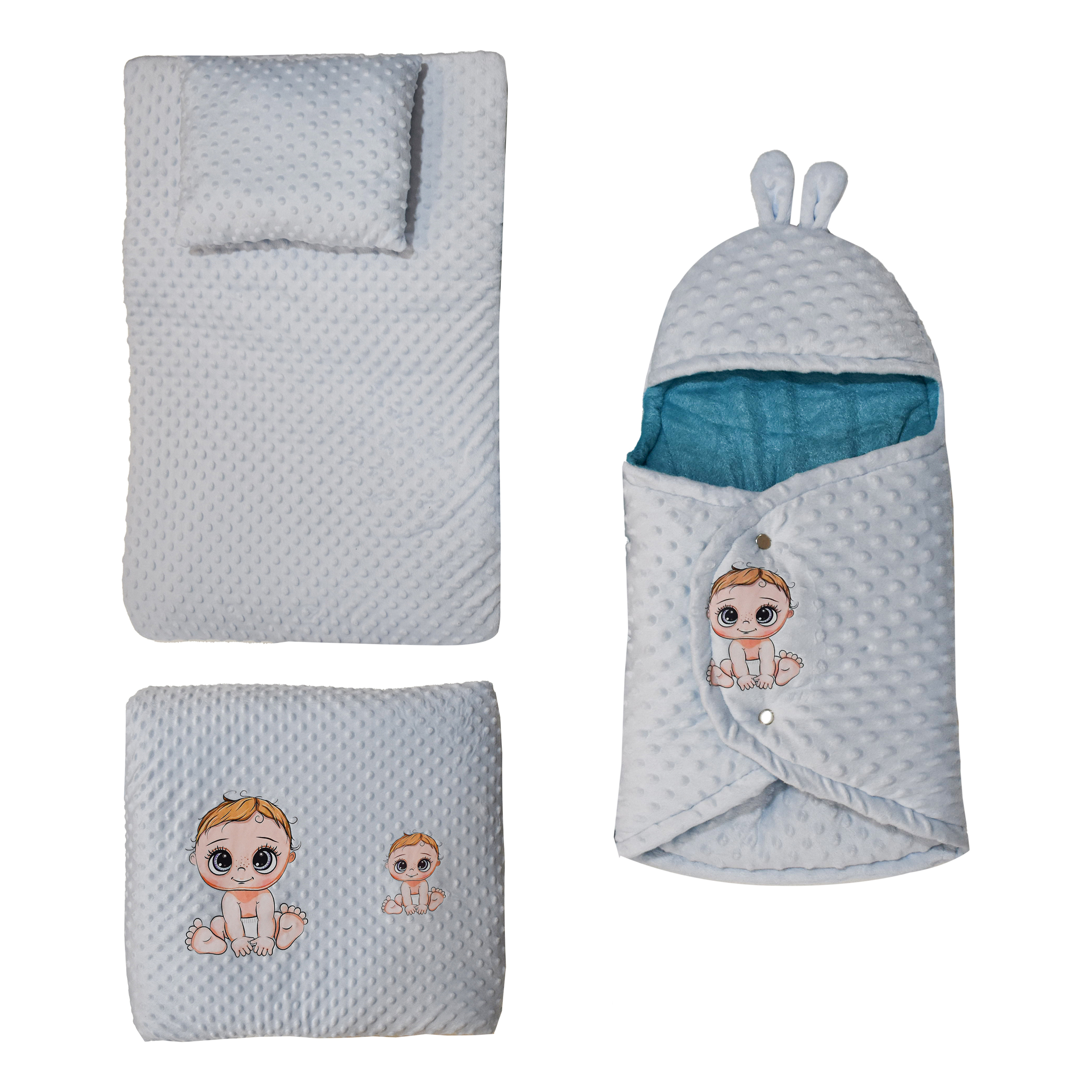 سرویس خواب نوزاد آوان طرح نی نی بیبی مجموعه 4 عددی