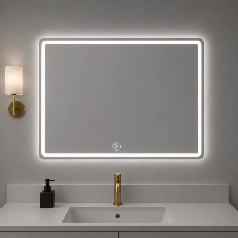 آینه سرویس بهداشتی مدل مستطیل افقی سایز 80×60  سانتی متر