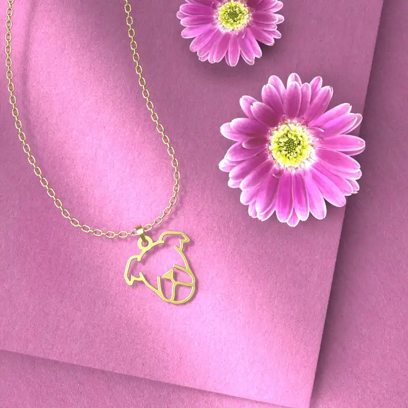 گردنبند طلا 18 عیار زنانه مدوپد مدل سگ کد B3-1-1143