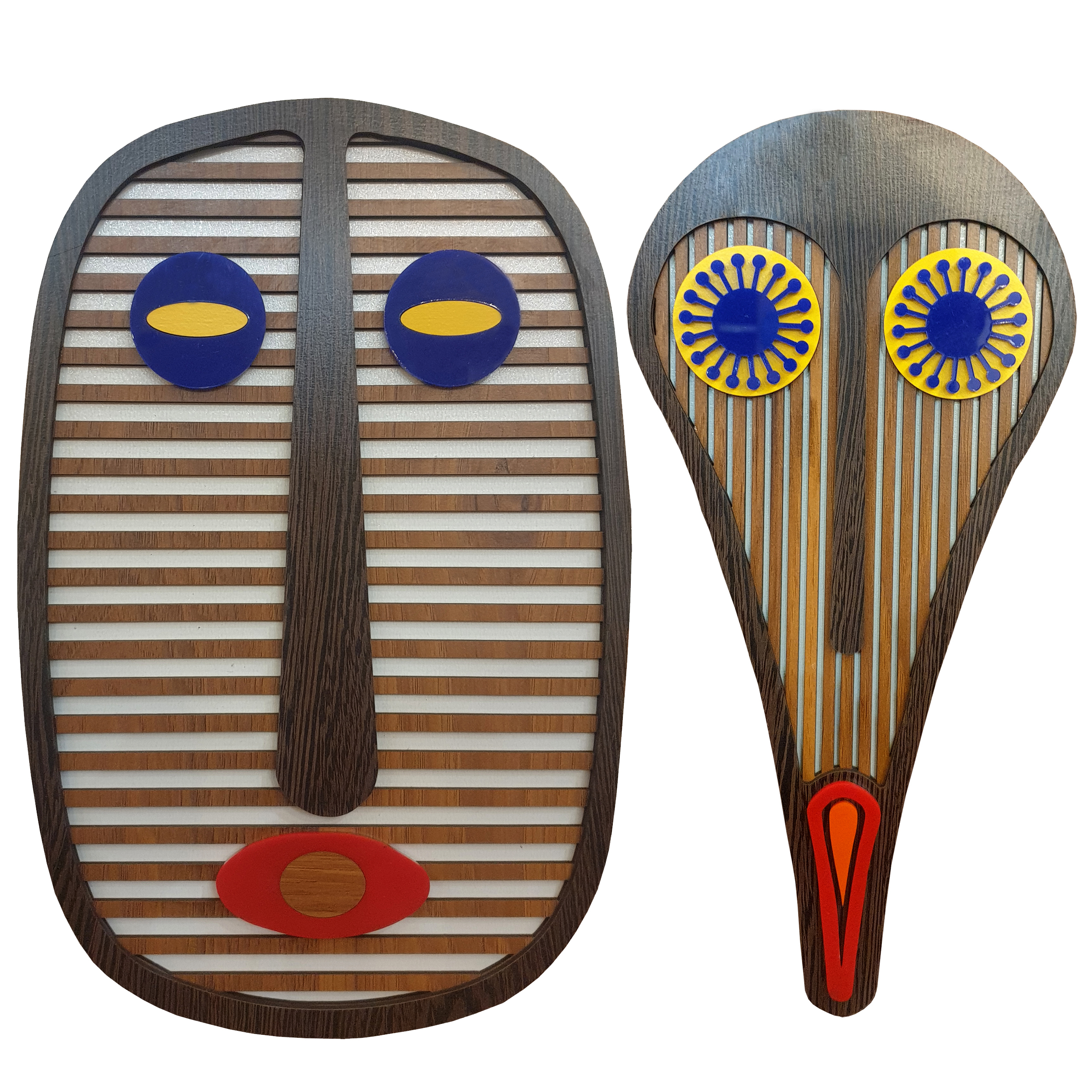 دیوارکوب مدل صورتک آفریقایی کد 07 مجموعه 2 عددی