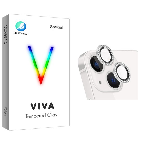 محافظ لنز دوربین جانبو مدل Viva رینگی نگین دار مناسب برای گوشی موبایل اپل iPhone 14 / 14 Plus