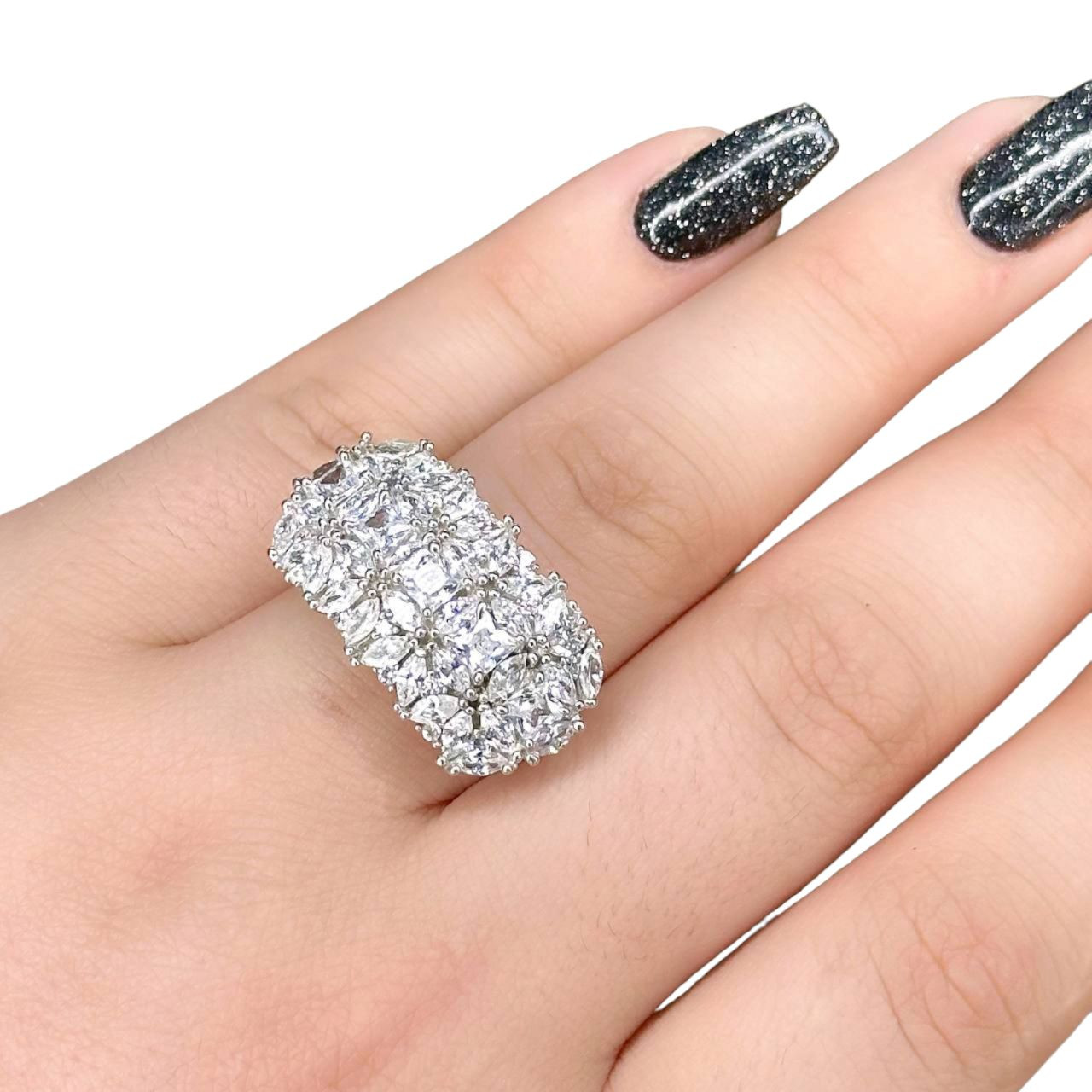 انگشتر نقره زنانه مدل مارکیز خور فلاور 0106