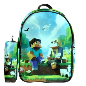 کوله پشتی مدل ماینکرفت به همراه جامدادی