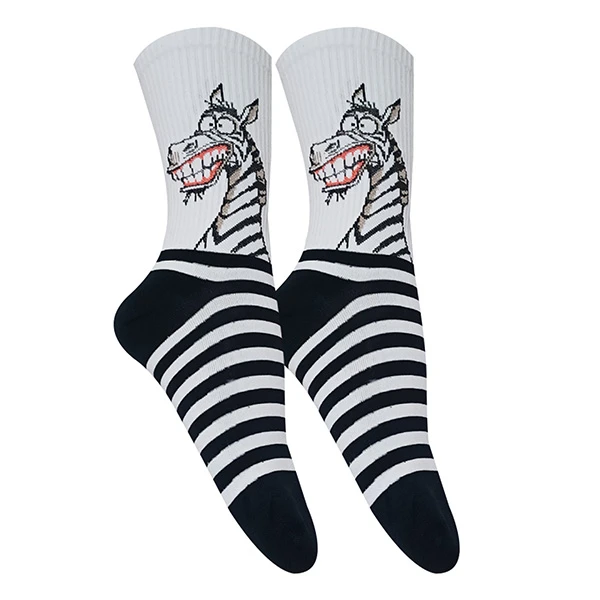 جوراب ساق بلند مردانه تن پوش هنگامه مدل پنبه کش اسپرت گورخر