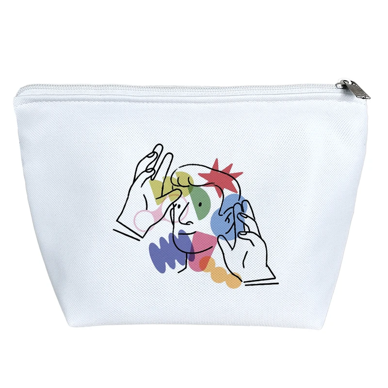 کیف لوازم آرایش دخترانه خندالو مدل طرح هنری کد 7017