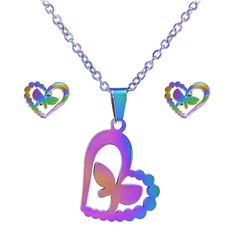 نیم ست زنانه مدل استیل پروانه هولوگرامی