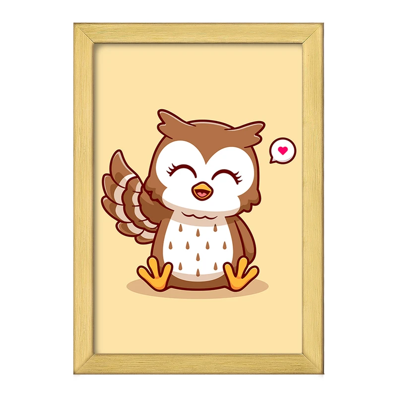 تابلو خندالو طرح حیوانات بامزه جغد کد 29686