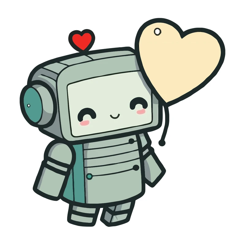 استیکر لپ تاپ پویا مارکت طرح ربات عاشق کد 4054