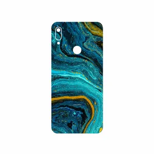 MAHOOT Turquoise marblewith golden streaks Cover Sticker for Huawei Y6 Prime 2019