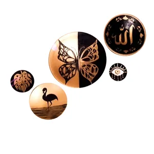 بشقاب دیوار کوب سفالی کد 001 مجموعه 5 عددی