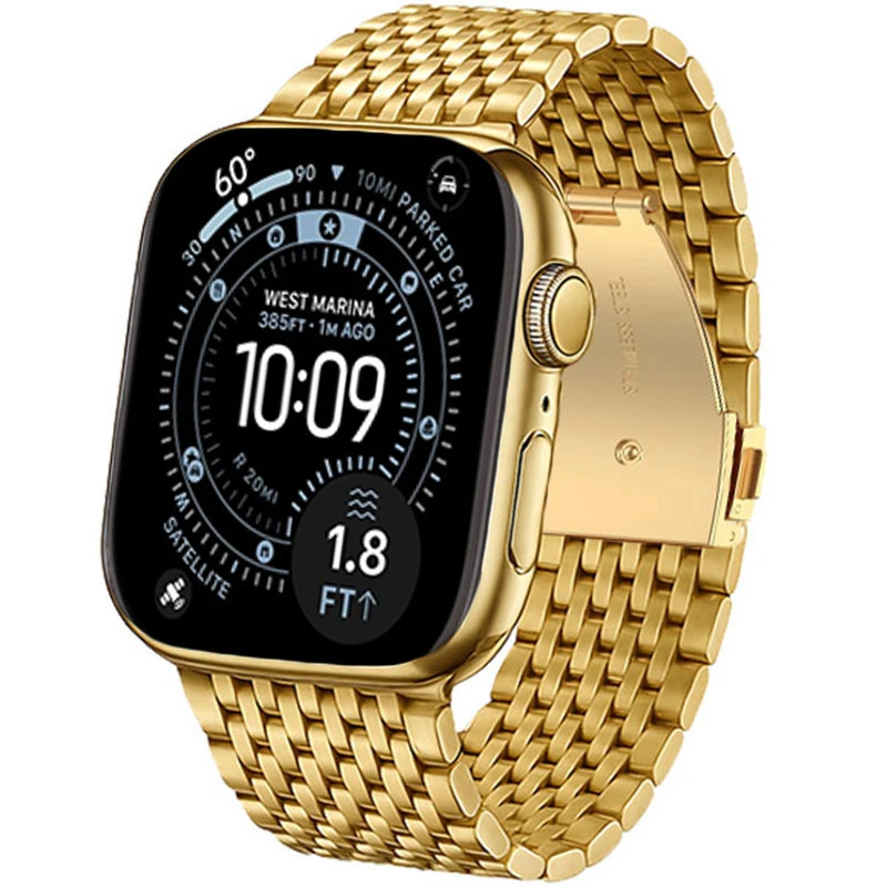 بند مسیر مدل Luxury Stanless مناسب برای اپل واچ 49 میلی متری سری Ultra 3