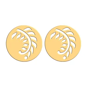 گوشواره طلا 18 عیار زنانه فرشته طرح برگ WEL-000228