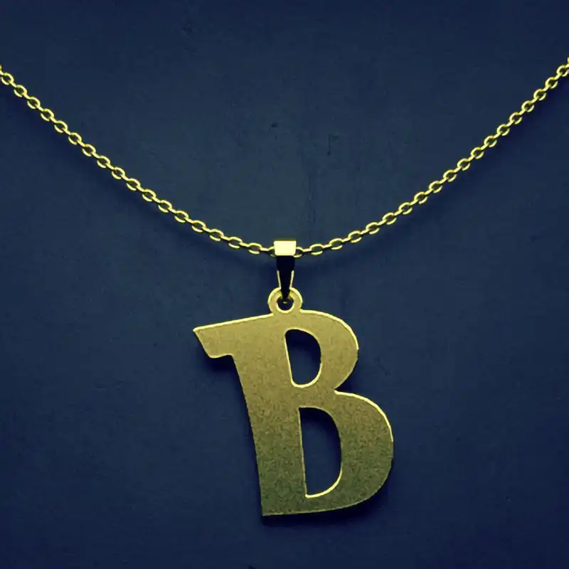 گردنبند طلا 18 عیار زنانه مدوپد مدل حرف B کد H3-1-1002