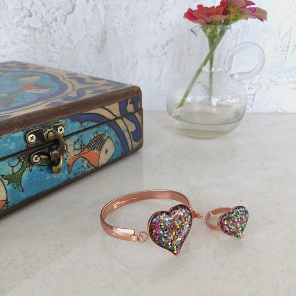 نیم ست زنانه مدل قلبی کد JW400.3