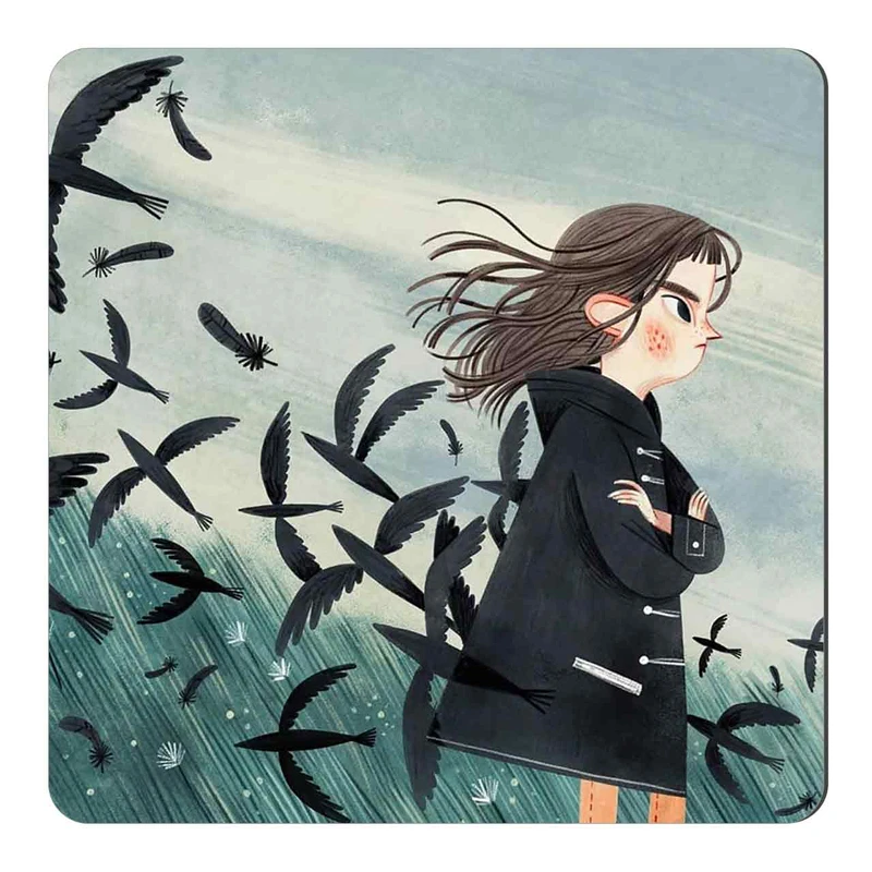  مگنت طرح دختر و کلاغ ها کد wmg1554