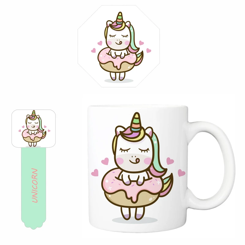 ماگ مدل 146 به همراه زیرلیوانی و بوک مارک