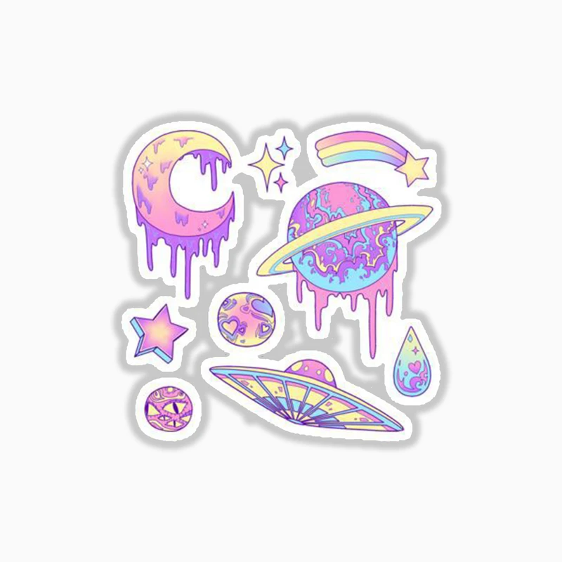 استیکر لپ تاپ و موبایل بووم طرح کهکشان کد 019  مجموعه 9 عددی